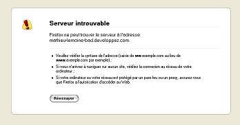 Message d'erreur DNS de Mozilla Firefox